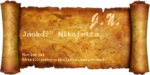 Jaskó Nikoletta névjegykártya